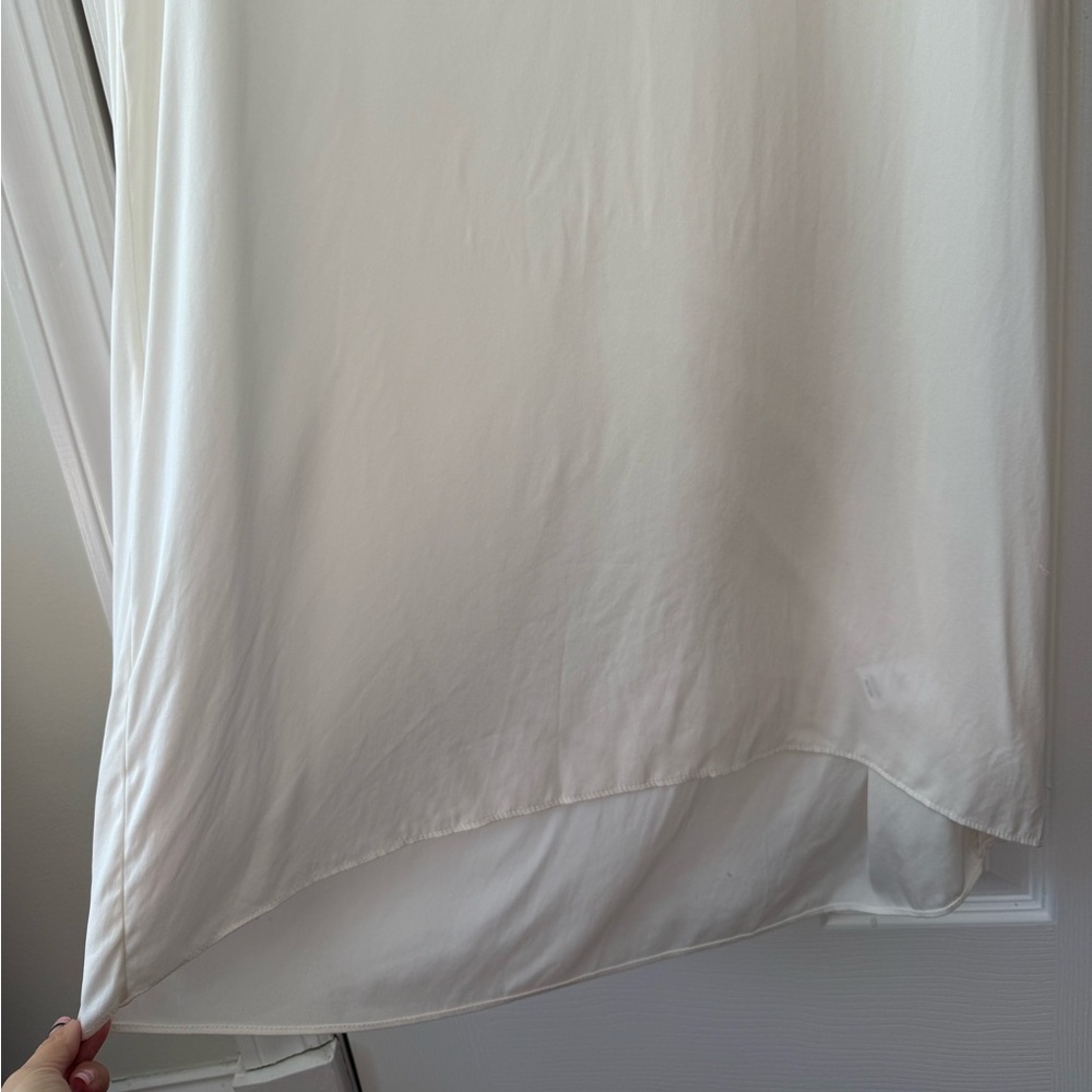 HELSA Serafina Silk V-Neckline Maxi Dress Detachable Scarf White NEW with tags - Picture 5 of 10